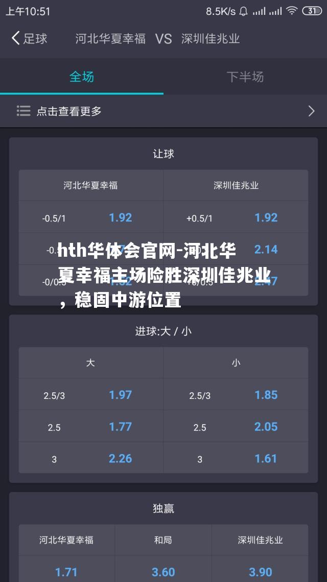 hth华体会官网-河北华夏幸福主场险胜深圳佳兆业，稳固中游位置
